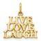10K Yellow Gold Live Love Laugh Charm Polished Jewelry 20mm x 16mm
